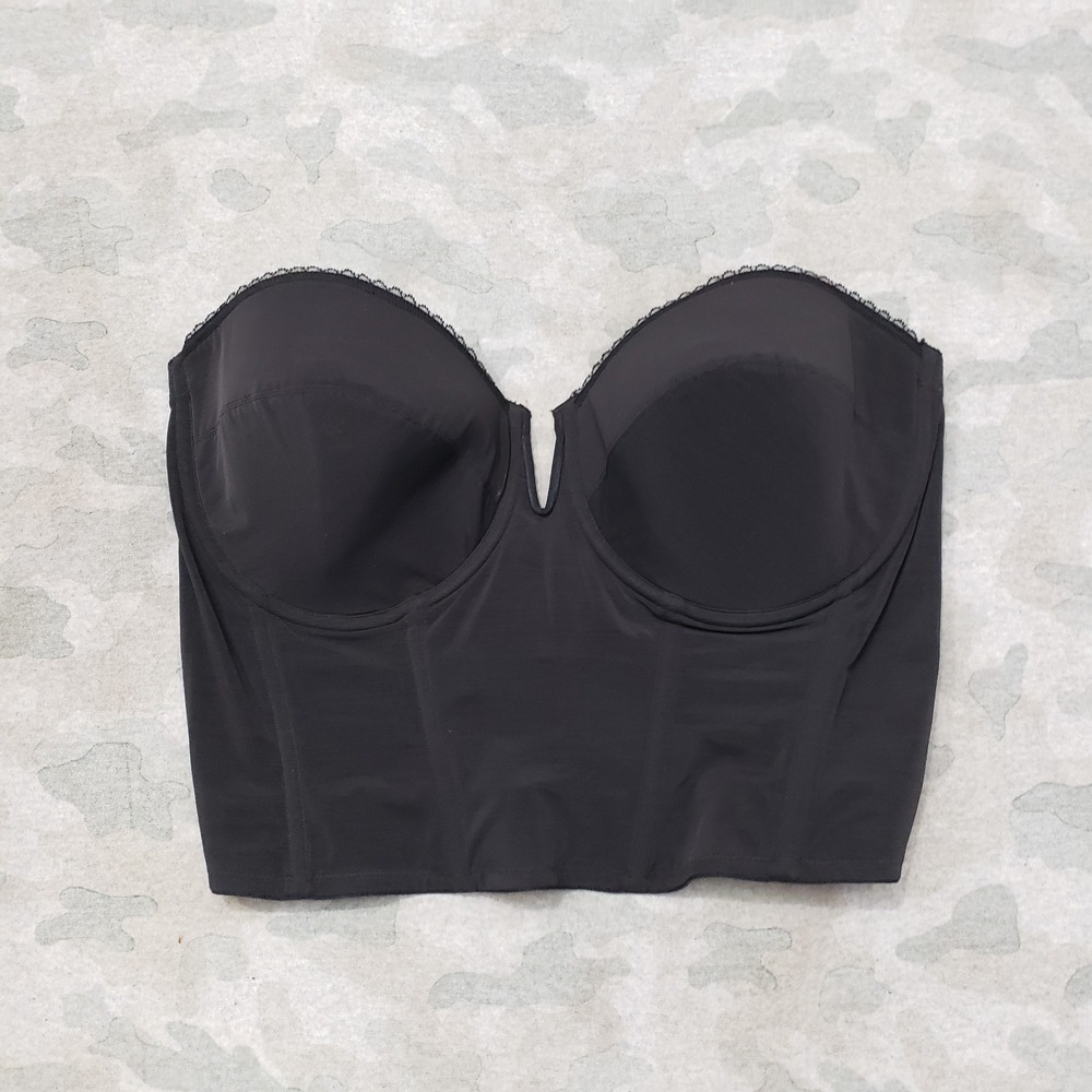 Dominique Strapless Halter Bra Womens 42D Black Underwired Backless